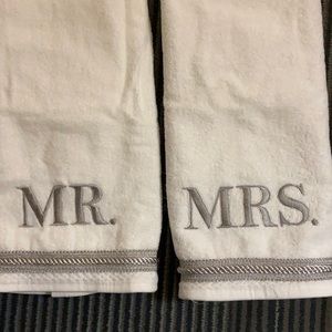 Mr & Mrs hand towels. Never used!